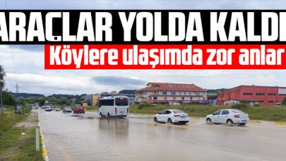 Sağanak yağışın sebep olduğu sel Şile'de yolları kapattı! Köylere ulaşımda zorlanılıyor