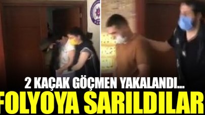 Folyoya sarılı 2 kaçak göçmen yakalandı