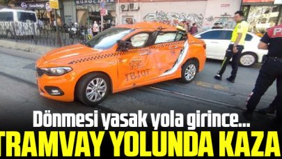 Karaköy'deki tramvay yolunda kaza!