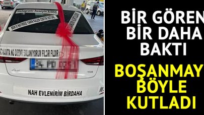 Eşinden boşanmasını böyle kutladı!