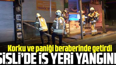 Şişli'de elektronik ürünler satan iş yerinde yangın