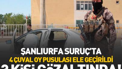 Suruç'ta 4 çuval oy pusulası ele geçti, 3 kişi gözaltına alındı