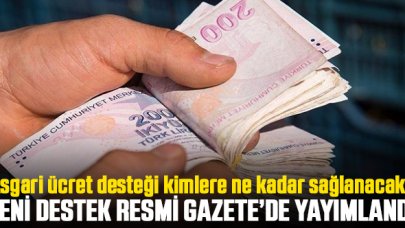 İşverenlere asgari ücret desteği Resmi Gazete'de yayımlandı!