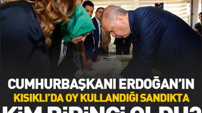 Erdoğan'ın oy kullandığı sandıktan hangi aday birinci çıktı