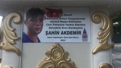 Orman yangınlarının kahramanı Şahin Akdemir adına Beyoğlu'nda çeşme yaptırıldı