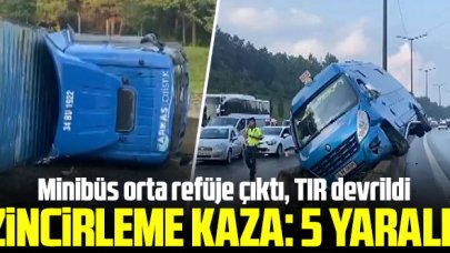 Sancaktepe TEM Bağlantı yolunda zincirleme trafik kazası: 5 yaralı