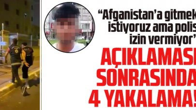 Zeytinburnu'nda "Afganistan'a Gitmek İstiyoruz Ancak Polis İzin Vermiyor" diyen göçmenler yakalandı