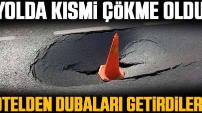 Sarıyer'de yolda çökme