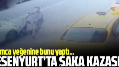 Esenyurt'ta 'şaka' kazası; otomobiliyle scooter kullanan yeğenine çarptı