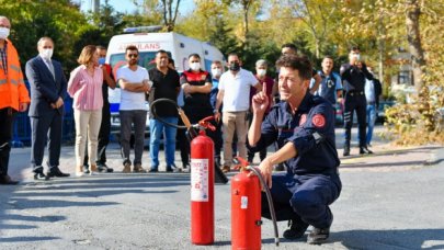 Esenyurt'ta yangına karşı uygulamalı eğitim