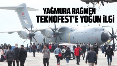 TEKNOFEST'e yağmura rağmen yoğun ilgi