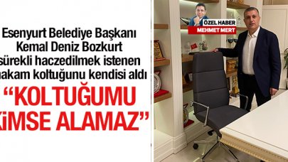 Esenyurt Belediye Başkanı Kemal Deniz Bozkurt haczedilmek istenen makam koltuğunu kendisi aldı!