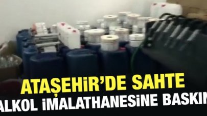 Ataşehir'de sahte alkol imalathanesine baskın