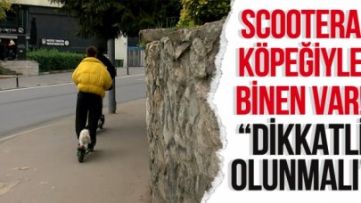 Köpeğiyle bile binen var!