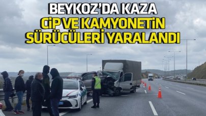 Beykoz'da kaza; cip ve kamyonet sürücüsü yaralandı