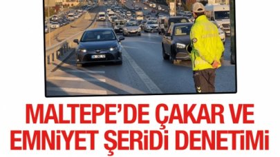 Maltepe'de çakar ve emniyet şeridi denetimi