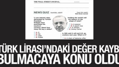 Türk Lirası'nın değer kaybı WSJ'nin bulmaca ekine konu oldu!