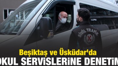 Beşiktaş ve Üsküdar'da okul servis araçlarına denetim