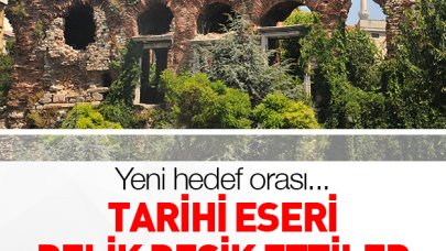 Tarihi eseri delik deşik ettiler