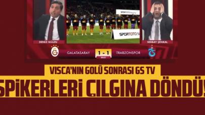 Edin Visca'nın golü sonrası GS TV spikerleri Serbay Şenkal ve Deniz Gülen  çılgına döndü!