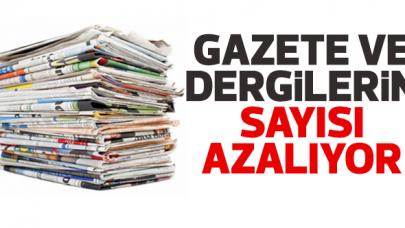 Gazetelerin ve dergilerin sayısı azaldı