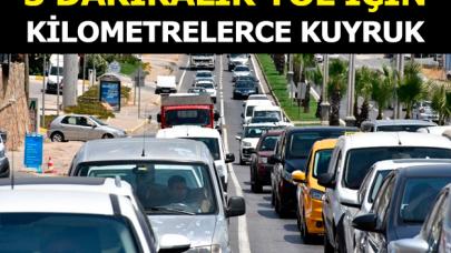 Bodrum'da trafik kilit! 5 dakikalık yol için kilometrelerce kuyruk