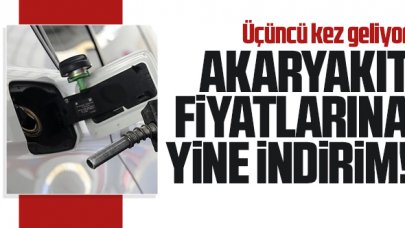 Akaryakıt fiyatlarına üçüncü kez indirim!