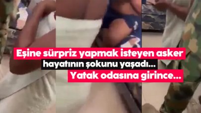 Eşine sürpriz yapmak isteyen subay hayatının şokunu yaşadı