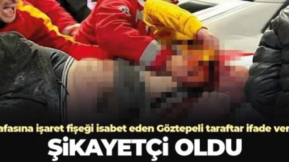 Göztepe Altay derbisinde kafasına işaret fişeği isabet eden taraftar şikayetçi oldu