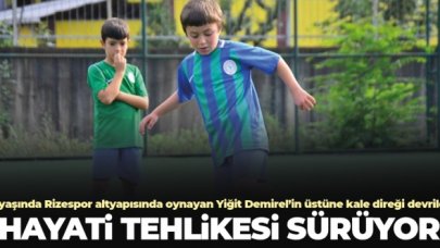 9 yaşında Rizespor altyapısında oynayan Yiğit Demirel’in üzerine kale direği devrildi