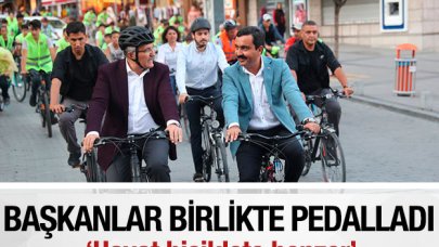 Başkanlar birlikte pedalladı