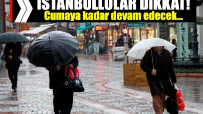 Meteoroloji Genel Müdürlüğü'nden İstanbul için cumaya kadar yağmur uyarısı