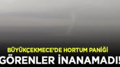 Görenler gözlerine inanamadı! Büyükçekmece'de hortum paniği