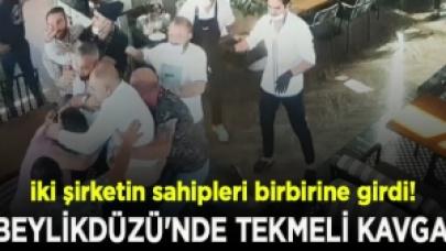 Beylikdüzü'nde iki şirketin sahipleri arasındaki kavga kamerada