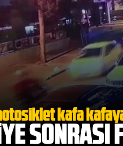 1 saniye sonrası felaket... Kadıköy'de taksi ve motosiklet kafa kafaya çarpıştı