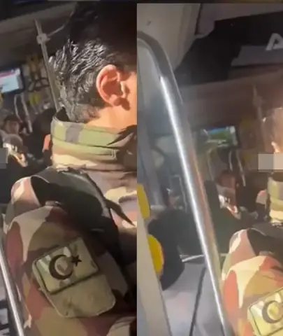 Askeri kamuflajla metrobüse bindi, ekiplerce gözaltına alındı