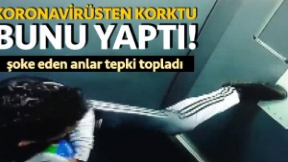 Esenyurt'ta asansöre ayağıyla basan adam tepki topladı