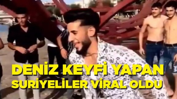 Deniz keyfi yapan Suriyeliler böyle görüntülendi