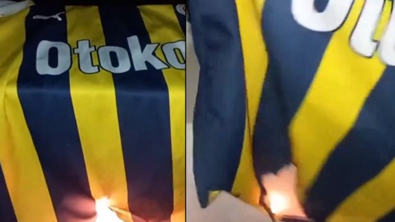 Fenerbahçe taraftarı 6-1'lik mağlubiyet sonrası formasını yaktı