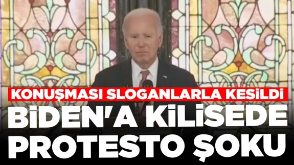 Biden'a kilisede protesto şoku: Konuşması sloganlarla kesildi