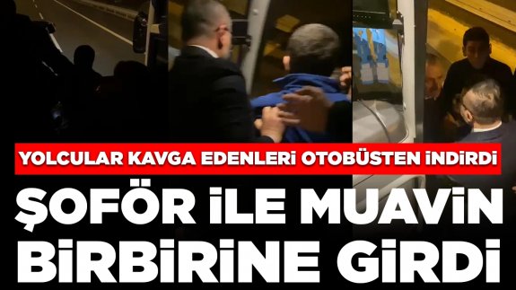 Otobüs şoförü ve muavin birbirine girdi, yolcular otobüsten indirdi: 'Bu kadar insanın canı size emanet'