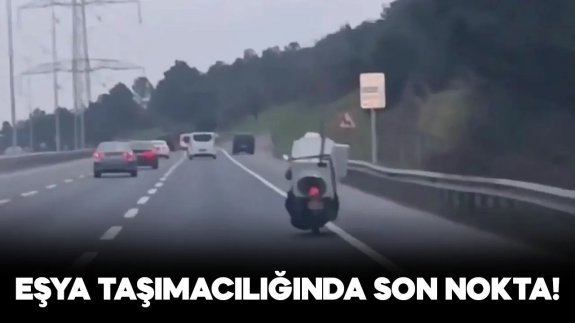 Eşya taşımacılığında son nokta! Motosikletin üstünde beyaz eşya taşıdı