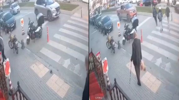 Üsküdar'da motosiklet kazası: Otomobilin altında kalmaktan son anda kurtuldu