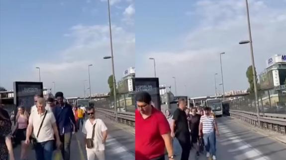 Edirnekapı'da metrobüs arıza yaptı, yolcular araçtan indirildi