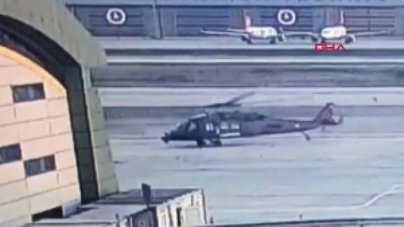 Sabiha Gökçen'deki helikopter kazasının güvenlik kamerası görüntüleri