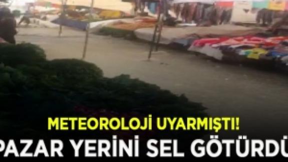 Arnavutköy'de yağış; pazar yerinde yine sel