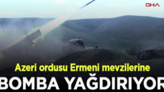 Azeri ordusu Ermeni mevzilerine bomba yağdırıyor