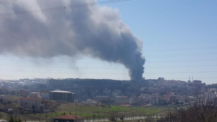 Arnavutköy Hadımköy fabrika yangını fotoğrafları 9