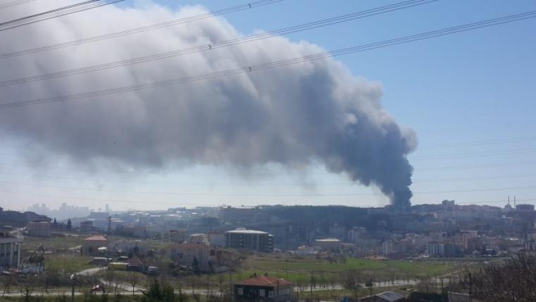 Arnavutköy Hadımköy fabrika yangını fotoğrafları 5