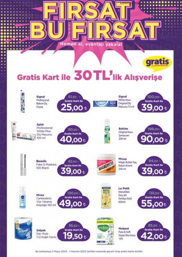 Gratis 2 Mayıs - 1 Haziran Güncel Aktüel Kataloğu yayımlandı. 43